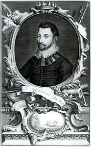 Ritratto di Sir Francis Drake (c.1540-96) inciso da Jacobus Houbraken (1698-1780) (incisione) da English School