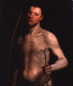 Ritratto di un uomo come San Sebastiano, c.1554-60 da English School