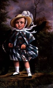 Ritratto di bambino con un cane nero, c.1830
