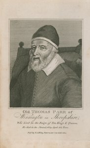 Ritratto del vecchio Thomas Parr da English School