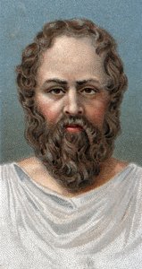 Ritratto del filosofo greco Socrate (469-399 a.C.) - Dalla serie "Leaders of Men" da English School