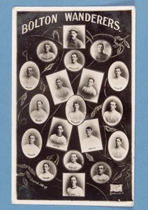 Cartolina dei giocatori del Bolton Wanderers FC, stagione 1911-12 da English School