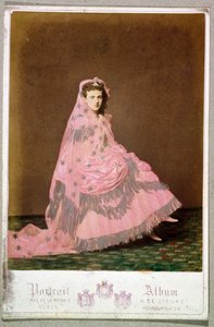 Cartolina con donna in costume da English School