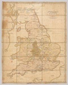 Praehagraphy of England, mappa del Regno illustrativa delle principali battaglie combattute, 1807 da English School