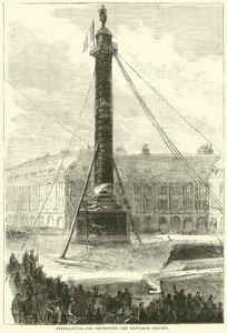 Preparativi per distruggere la Colonna di Napoleone, aprile 1871 da English School