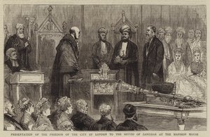 Presentazione della Libertà della Città di Londra al Seyyid di Zanzibar alla Mansion House