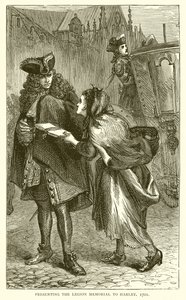 Presentazione del Memoriale della Legione a Harley, 1701 da English School