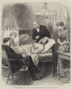 Il presidente Garfield ferito nella sua stanza alla Casa Bianca, Washington