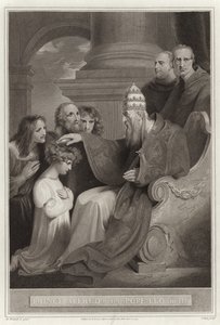 Il principe Alfredo davanti a Papa Leone III da English School