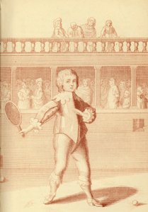 Il principe Giacomo, duca di York, che gioca a tennis da English School