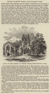 Priorato di Mount Grace, East Harlsey, York (incisione) da English School