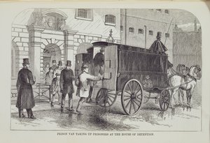 Furgone della prigione che prende i prigionieri alla Casa di Detenzione, da The Criminal Prisons of London and Scenes of Prison Life di Henry Mayhew e John Binny, 1862