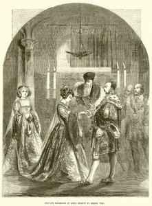 Matrimonio privato di Anna Bolena con Enrico VIII da English School