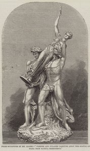 Scultura premiata del signor Adams, "Oreste e Pilade che portano via la statua di Diana da Taurica Chersonesus (incisione)
