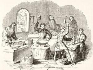 Processo di coniazione nel XVI secolo, da The National and Domestic History of England di William Hickman Smith Aubrey, pubblicato a Londra, c.1890 da English School