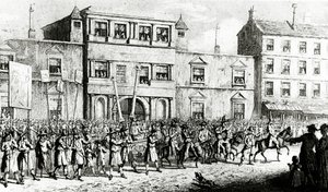 Processione del 1741 a Londra che deride i massoni, 1843