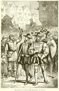 Processione di nobili verso Margherita di Parma da English School