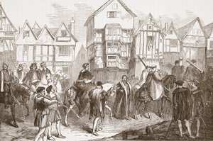 Processione di Wolsey verso Westminster Hall, illustrazione da The History of Protestantism di James Aitken Wylie, pub. 1878