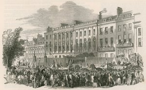 Processione della London Temperance League in Lincolns Inn Fields, Londra da English School