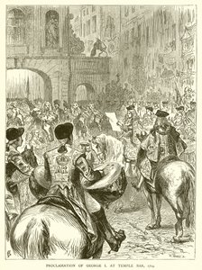Proclamazione di Giorgio I a Temple Bar, 1714 da English School