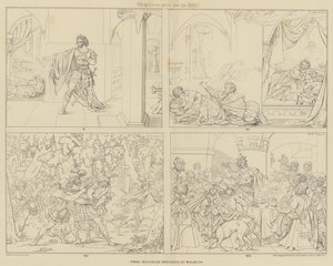Schizzi del Professor Retzsch di Macbeth (incisione) da English School