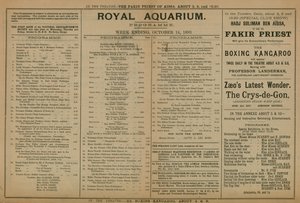 Programma degli eventi al Royal Aquarium