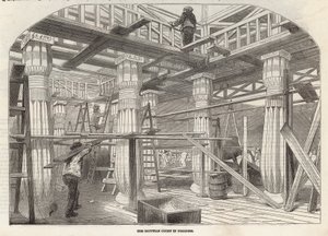 Progresso del Crystal Palace: La Corte Egiziana in costruzione
