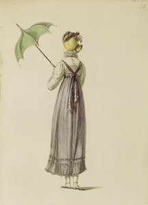 Abito da passeggio, tavola di moda da Ackermanns Repository of Arts da English School