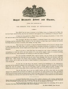 Lettera promozionale per la Royal Dramatic School and Theatre, 73 Dean Street, Soho Square, Londra
