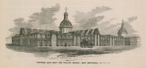 Proposto mercato della carne e del pollame morto, West Smithfield da English School