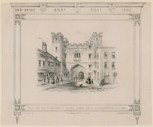 Proposta di restauro della Porta di San Giovanni, Clerkenwell, 1845 da English School