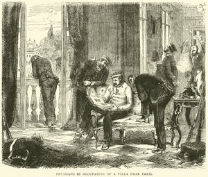 Prussiani in occupazione di una villa vicino a Parigi, ottobre 1870 da English School