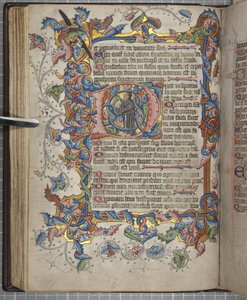 Salterio con calendario Sarum, Fol 40 verso, c.1425-75 da English School
