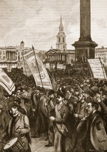 Riunione pubblica a Trafalgar Square in commemorazione della Bloody Sunday, 1892, illustrazione da Cassells Illustrated History of England