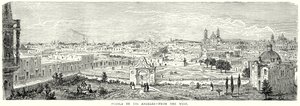 Puebla de Los Angeles - Da ovest (incisione) da English School