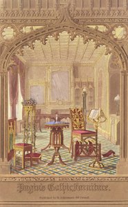 Mobili Gotici di Pugin, di Augustus Charles Pugin (1762-1832), pubblicato da R. Ackermann, 1827 da English School