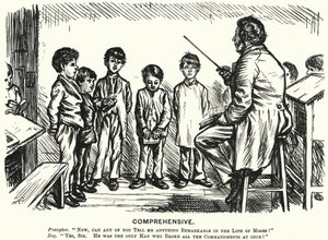 Cartone animato di Punch: Completo - lezione di educazione religiosa da English School