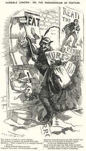 Cartone animato di Punch: Londra orribile: o, il Pandemonio dei manifesti - Londra al tempo degli omicidi di Jack lo Squartatore da English School