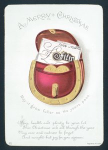 Borsa piena di soldi, cartolina di Natale da English School