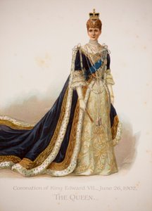 Regina Alessandra nei suoi abiti di incoronazione da English School