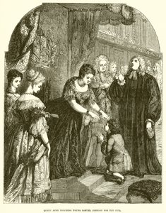 La Regina Anna tocca il giovane Samuel Johnson per il male da English School