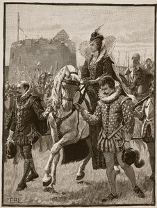 La regina Elisabetta a Tilbury, illustrazione da Cassells Illustrated History of England