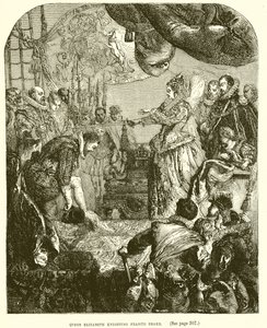 La regina Elisabetta nomina cavaliere Francis Drake da English School