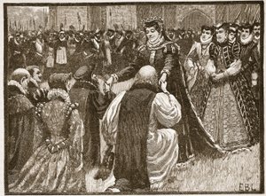 La regina Maria e i prigionieri di stato nella Torre, illustrazione da Cassells Illustrated History of England