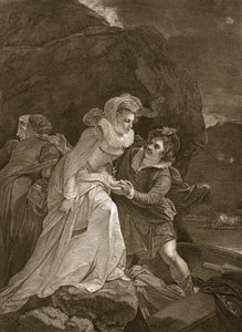 La regina Maria fugge dal castello di Loch Leven, illustrazione da La storia d