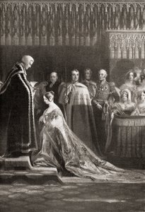La Regina Vittoria riceve il Santo Sacramento dopo la sua incoronazione da English School