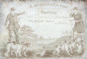 R Ackermann, Junior, 191 Regent Street, biglietto da visita da English School