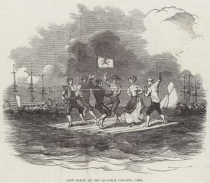 Danza della zattera alla regata dello squadrone, Cork (incisione) da English School