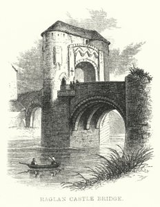 Ponte del Castello di Raglan (incisione) da English School