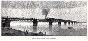 Ponte ferroviario sul Gange a Rajghaut